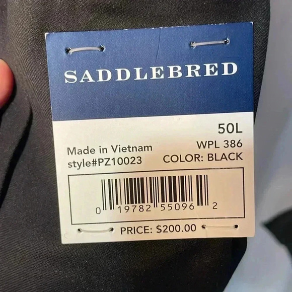 Saddlebread Stretch Suit for Men Black NWT 50L with 42 x 32 pants - Picture 11 of 12
